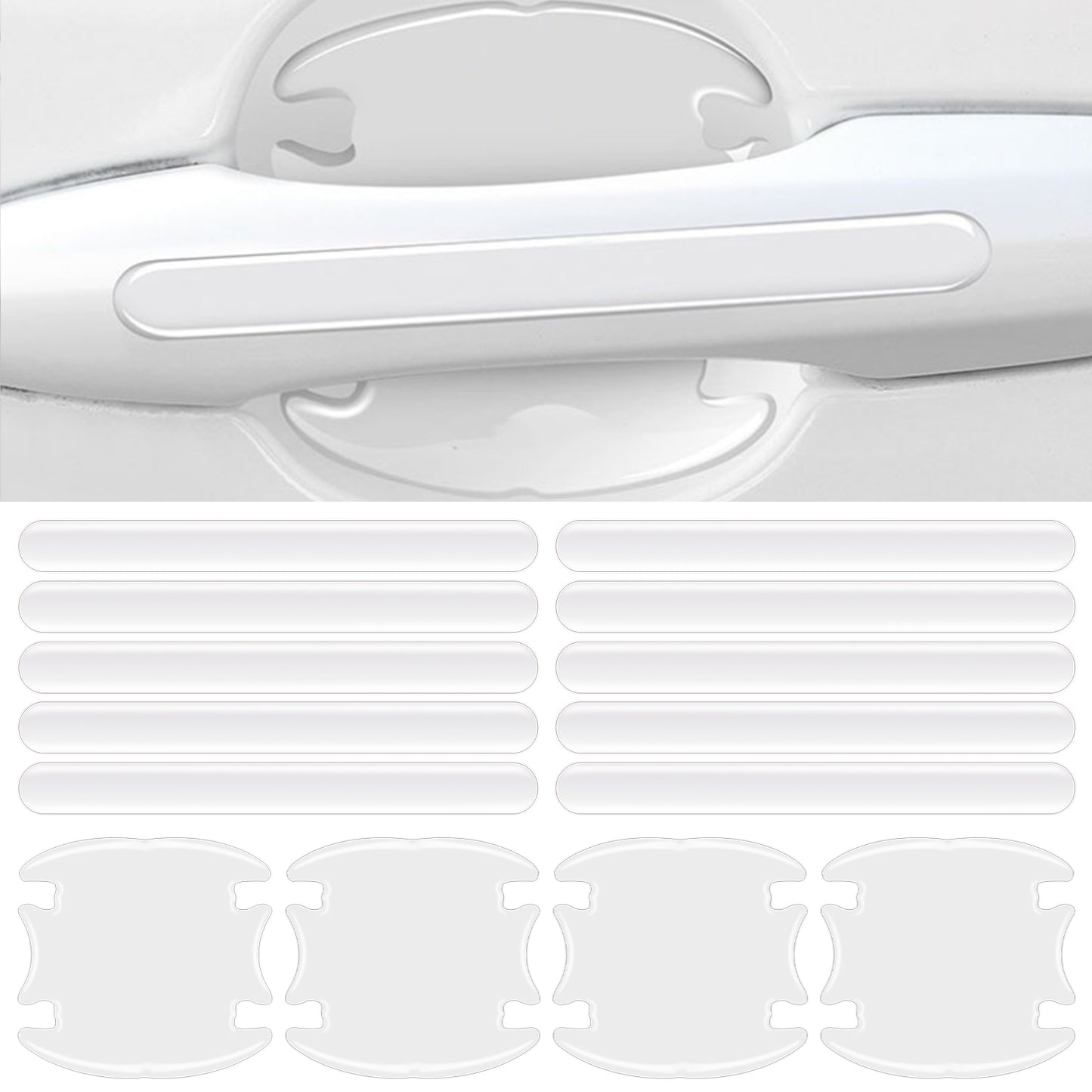 Nogeqi 14PCS Car Door Handle Protector, Rearview Anti-Collision Car Door Scratch Protector Sticker, Transparency Anti-Scratches Cup Protectors, Universal for Most Carhandle