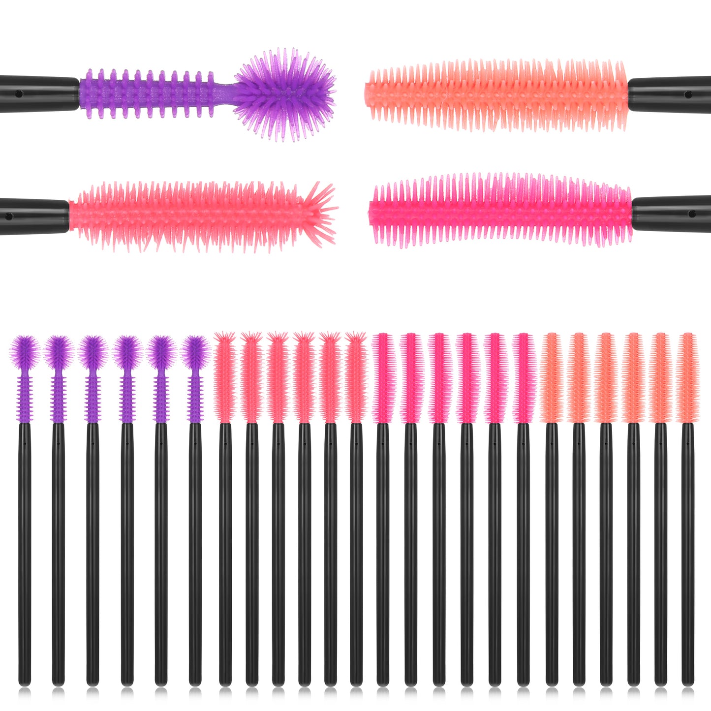 Tyqour 24pcs Sewing Machine Cleaning Brushes, 4 Styles Silicone Dense Bristles Cleaning Brush, Small Cleaning Brushes, Reusable Sewing Machine Cleaning Kit for Sewing Machine Internal and Spool Area