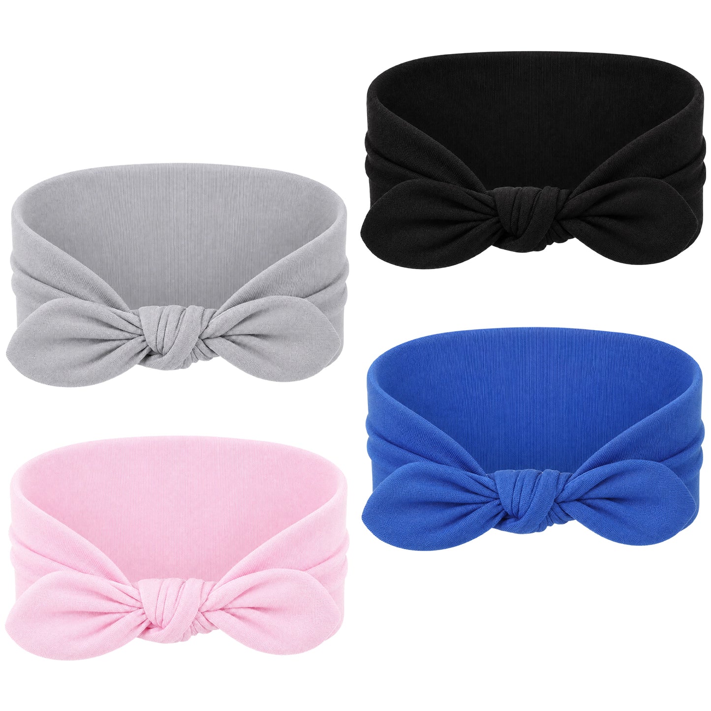 RAHHLIZS 4Pcs Wide Headbands for Women Non Slip Bow Cloth Thick Headbands