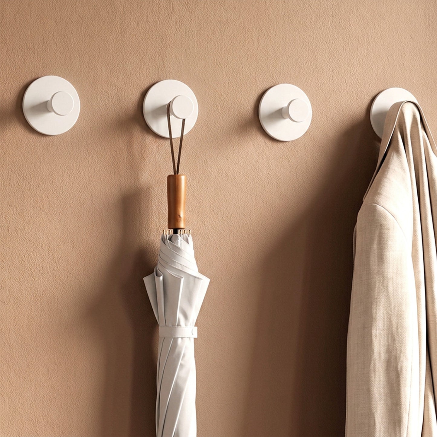 4Pcs Self Adhesive Coat Hooks Stainless Steel Wreath Door Hanger Towel