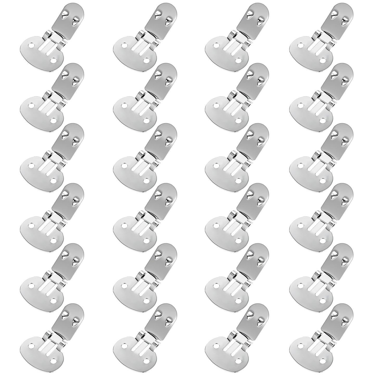 Bremorou 24 Pcs Stainless Steel Flat Shoe Clips For Women Dress Shoes Blank Silver Decorative Metal Shoe Clips For Shoes Decorations Buckle Diy Craft Projects