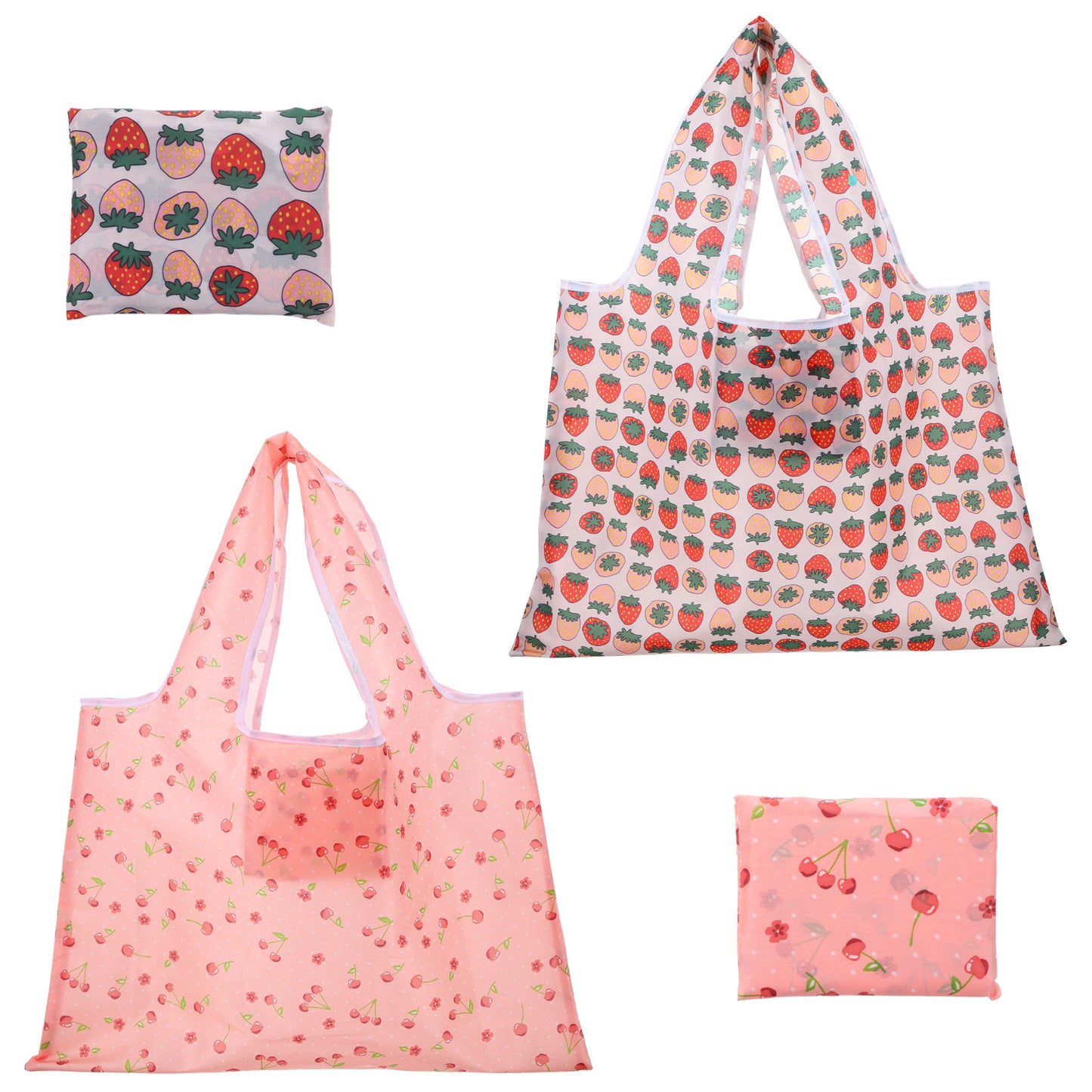 Matwsec 2 Pcs Extra Large 50lbs Foldable Reusable Shopping Bags, Cute Reusable Grocery Bag for Kitchen and Supermarket, Polyester Washable Tote Bags for Women Girl