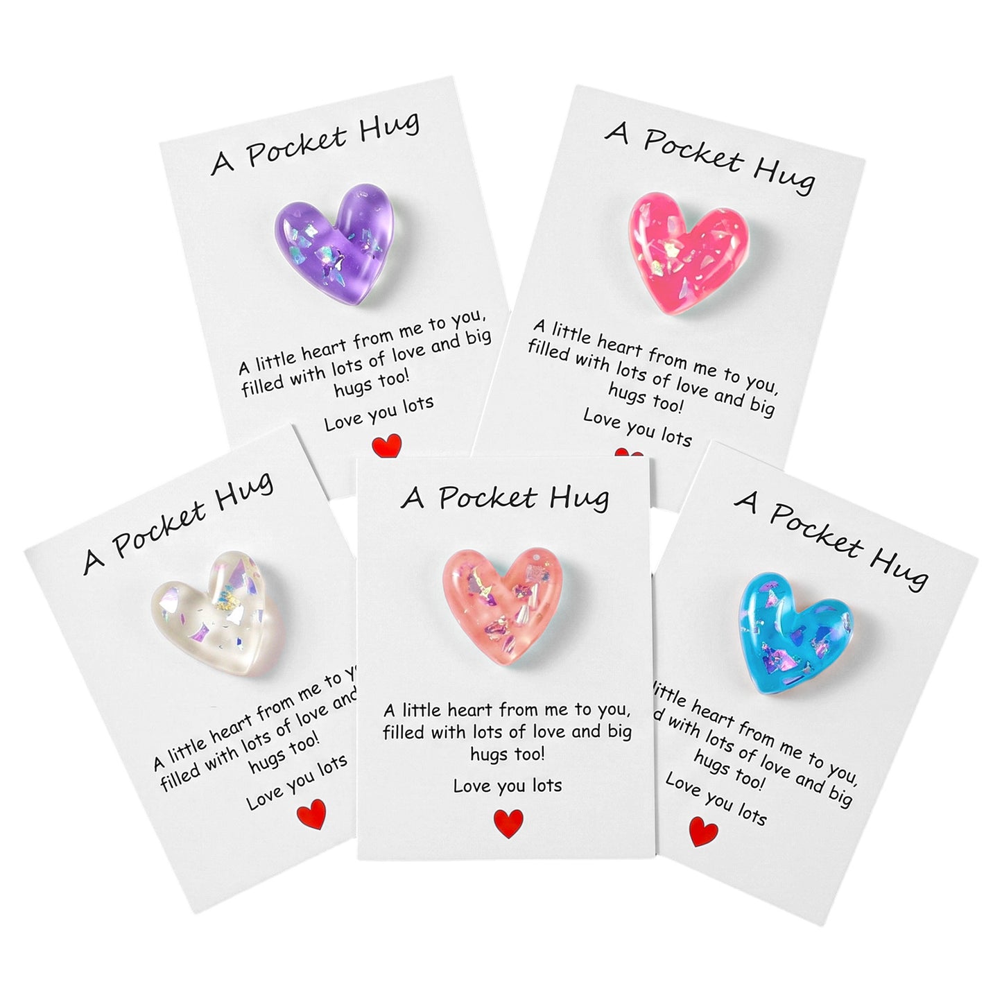 Ymapinc 5 sets Pocket Hug Gift with Thinking of You Card, Heart Gifts
