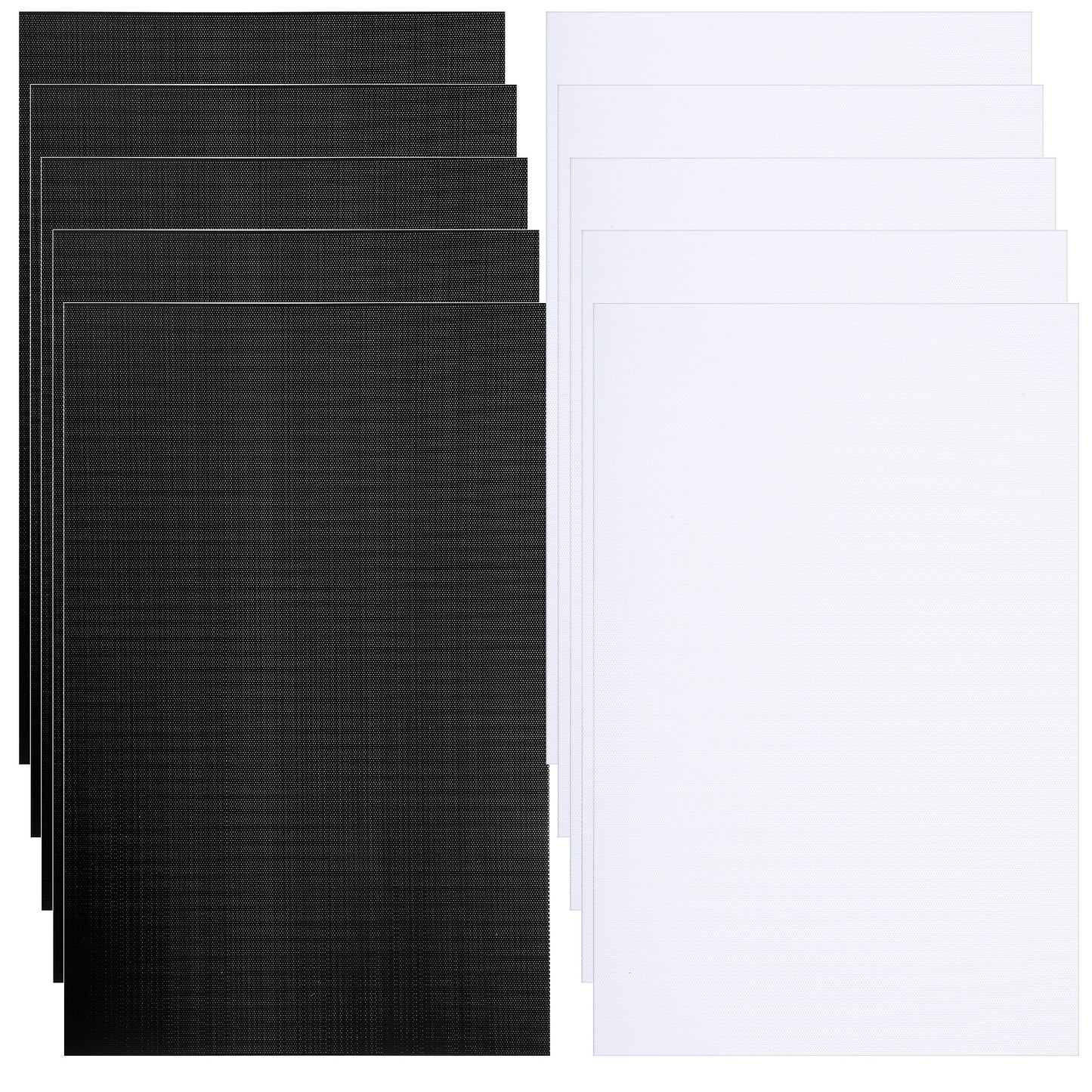 Xindojuz 10 Sheets Black & White Fursuit Eye Mesh, 0.5mm Waterproof Printable PVC Plastic Eye Mesh Sheet Nets for Furry Cosplay, Props, Fursuits Handicrafts Making Sculpting (11.8"x7.8")