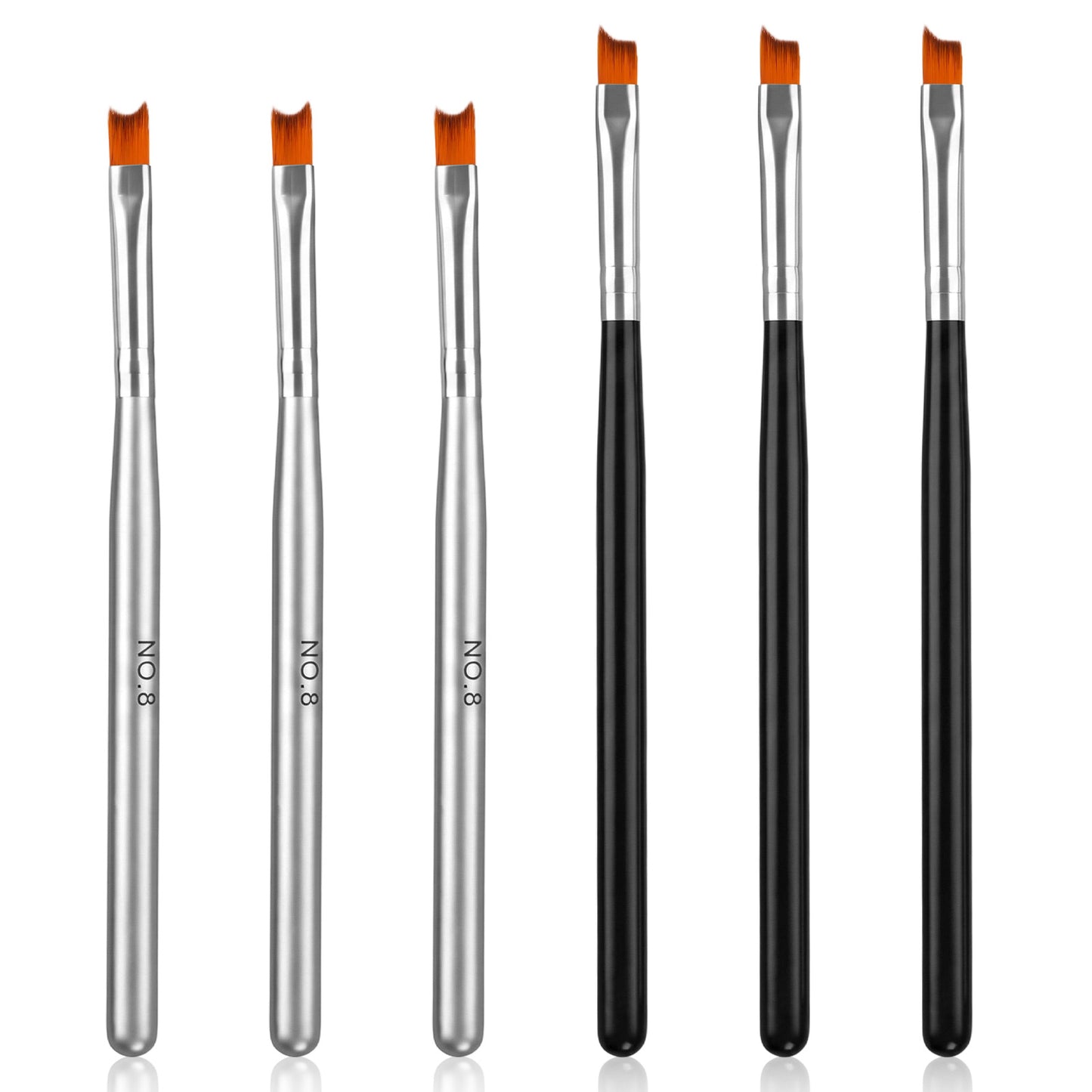 6 Pcs Ombre Nail Brush French Brush for Nails Half Moon Shape French Tip Nail Brushes Acrylic Nails Art Brushes for UV Gel Acrylic Painting Drawing Painting Manicure Tool