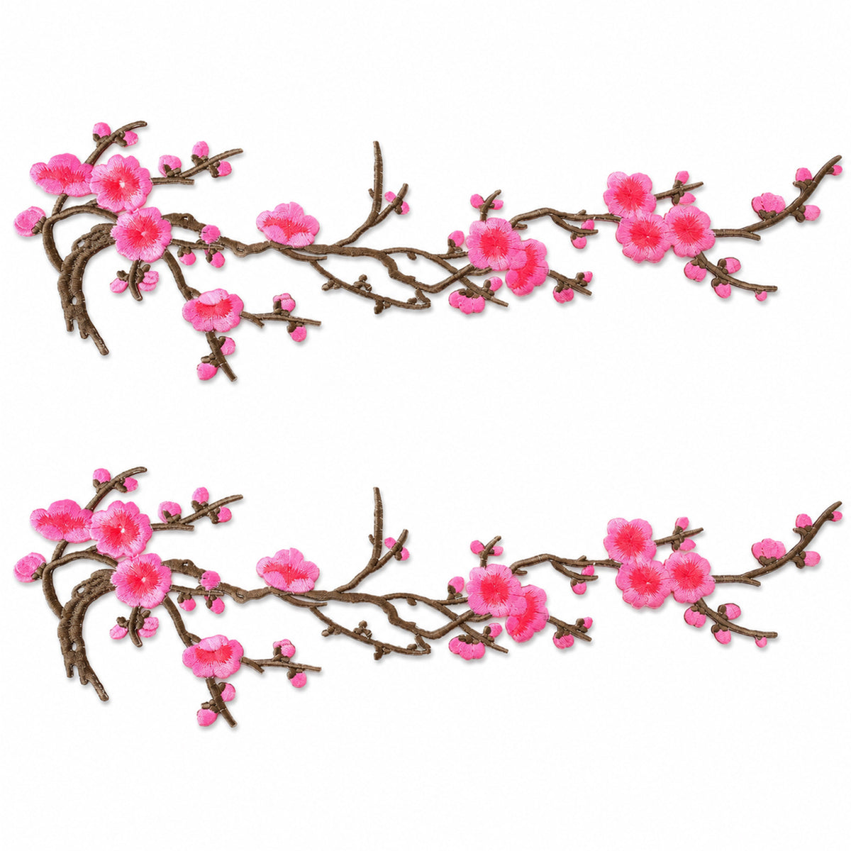 RAHHLIZS 2pcs Embroidery Cherry Blossom Patches Iron On