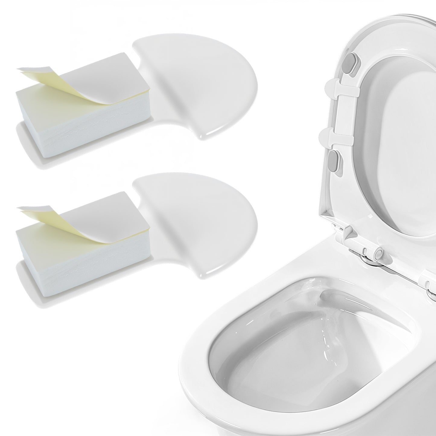 2 Pcs Toilet Seat Lifter Avoid Touching The Toilet Lid Adhesive Lid Cover Lifter Handle Sticky Lifters Avoid Touching Lift Tools Universal Pee Deflector Easy Application For Home Office Hotel Training