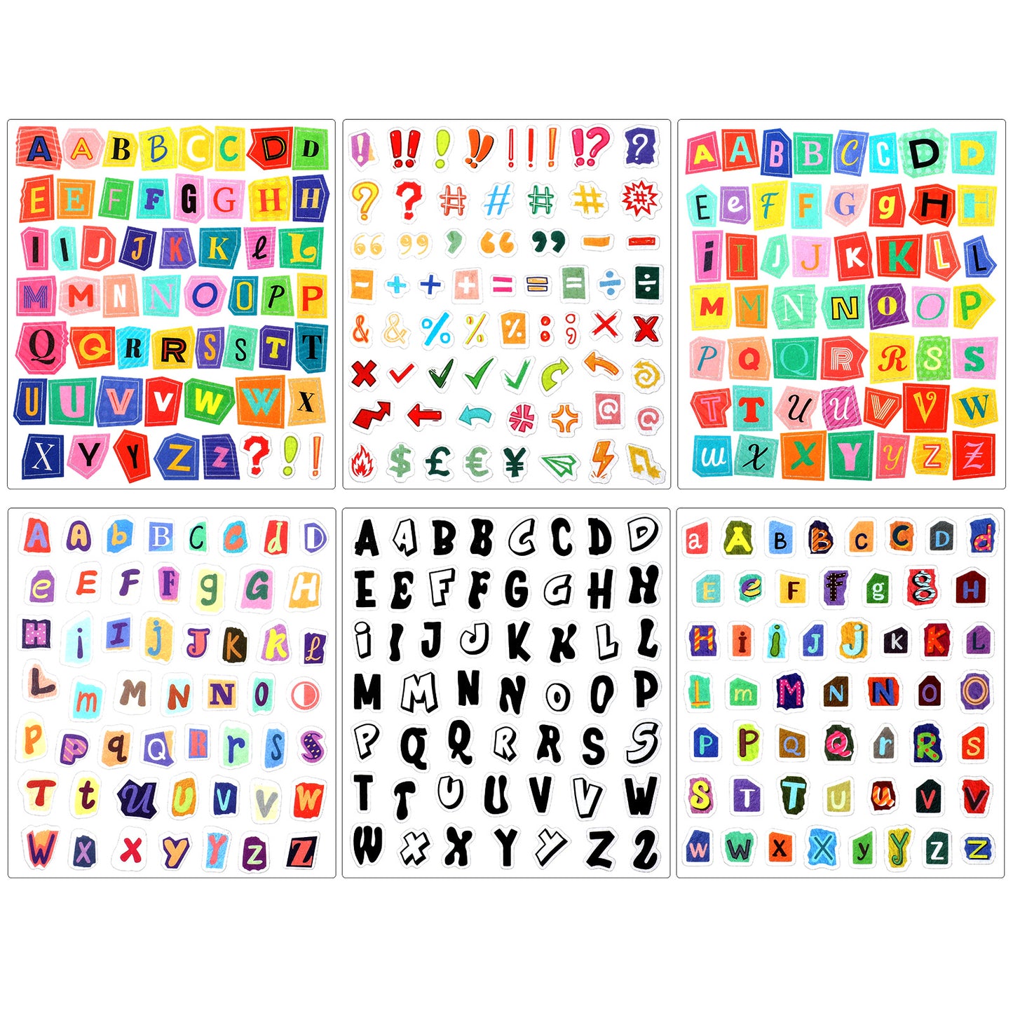 327PCS Vintage Letter Stickers for Scrapbooking Supplies, 6 Sheet Alphabet Scrapbook Stickers Self Adhesive Scrapbook Sticker Decals for Diary Junk Journal Laptop Water Bottle DIY Art Album Crafts