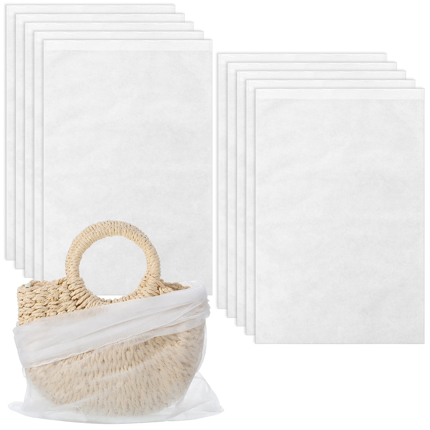 Ouligay 10 PCS Purse Dust Bags for Handbags 19x12.5inch Dust Cover Bag for Purses with Drawstring Non-woven Handbag Travel Organizer, Shoe Travel Package for Purses Handbags Shoes Boots Purse