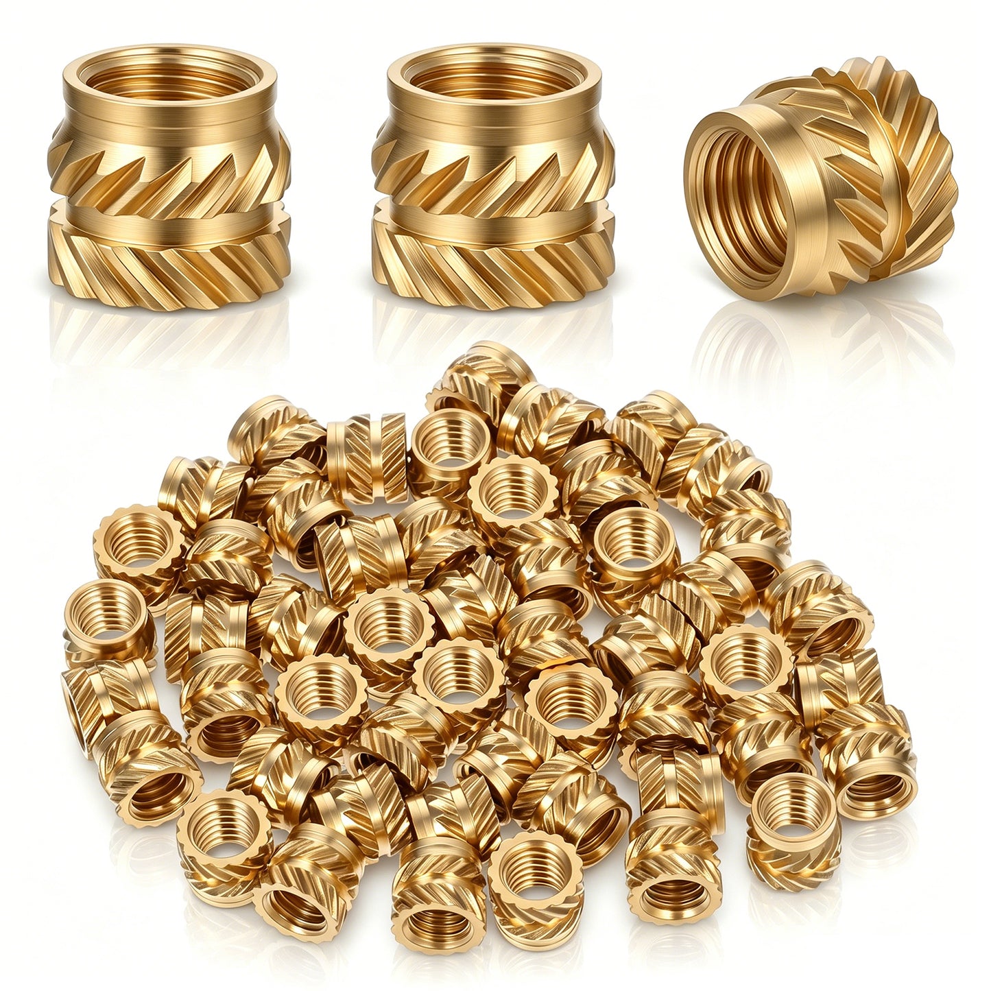 50Pcs M5 Threaded Insert M5x6x7 Heat Set Inserts Nut Inserts Tool Brass Heat Set Threaded Insert for Plastic 3d Printing Components