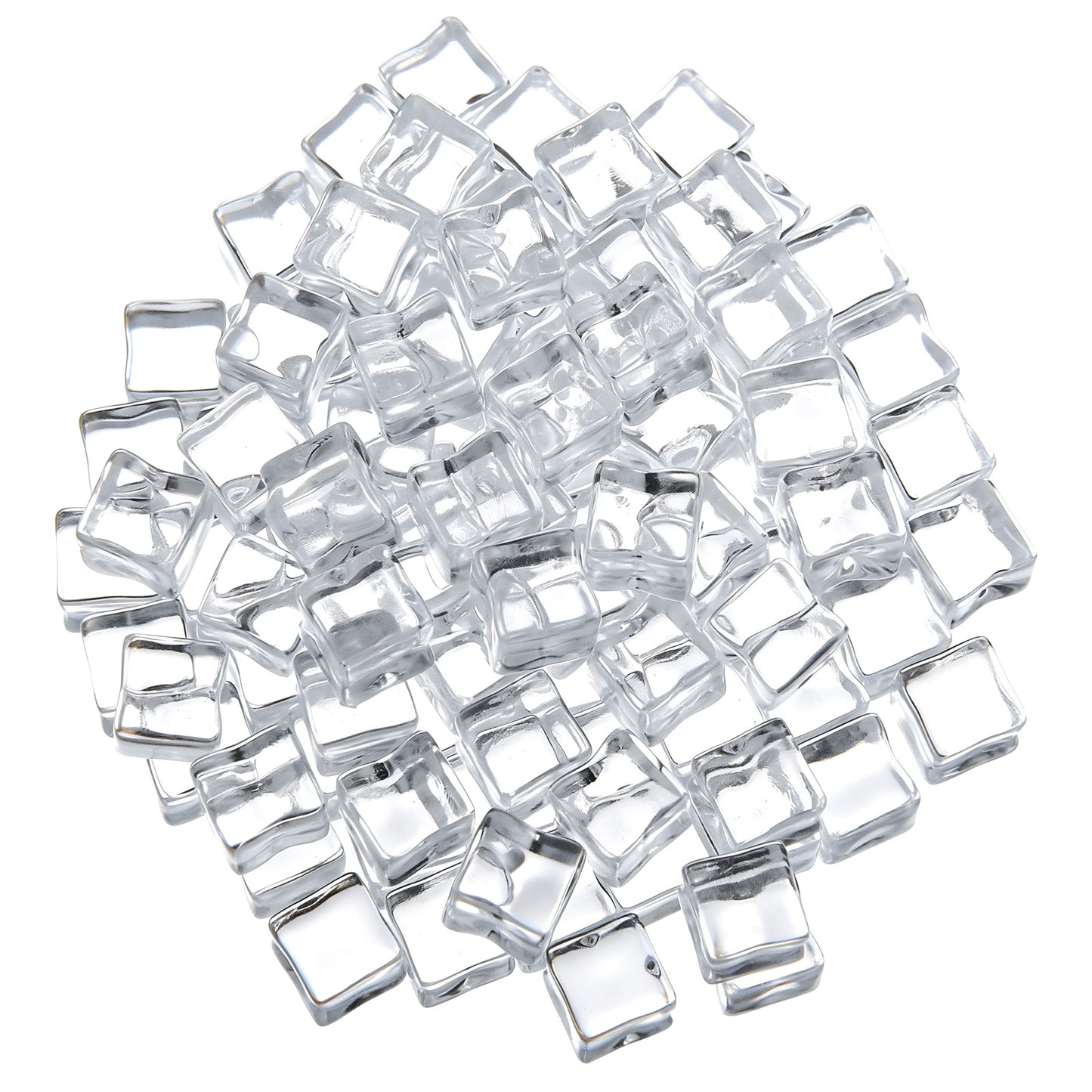100 pcs Fake Ice Cubes, 12mm Realistic Clear Plastic Acrylic Fake Ice, Square Ices Decorations Realistic Food Models Ornaments for Vase Fillers, Wedding Table Decor, Photography Props, DIY Crafts