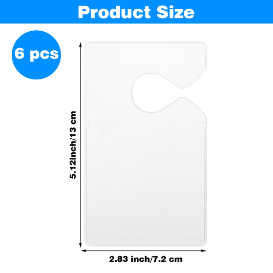 Xinjoduz 6 PCS Clear Parking Permit Holder, 5.12 "×2.83" Plastic Car Parking Lot Pass Durable Rear View Mirror Accessories Waterproof Blank Parking Permit Hang Tag for Car or Truck Placard Holder