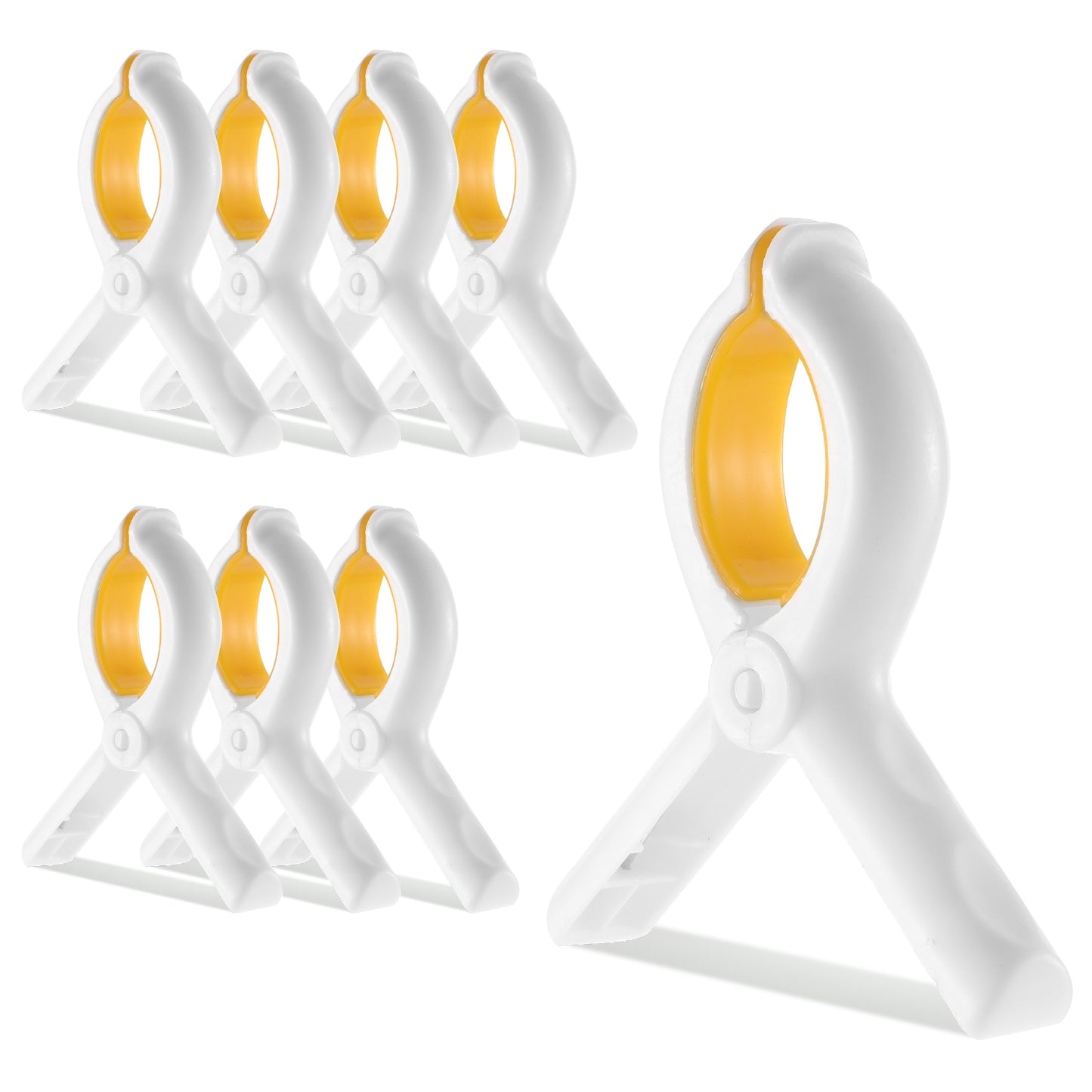 Tyqour 8 Pack Sunbed Towel Clips 3.8 Inch Towel Pegs for Sun Lounger, Clothes Pegs Extra Strong Heavy Duty Beach Towel Pegs Keep Towel from Blowing Away (Orange)