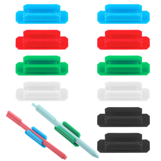 Ymapinc 10Pcs Pen Holder for Clipboard Single Pen Holder Silicone Adhesive Pencil Holder for Student Kids Desk Stick on Marker Holder for School Office Classroom Desk Accessories