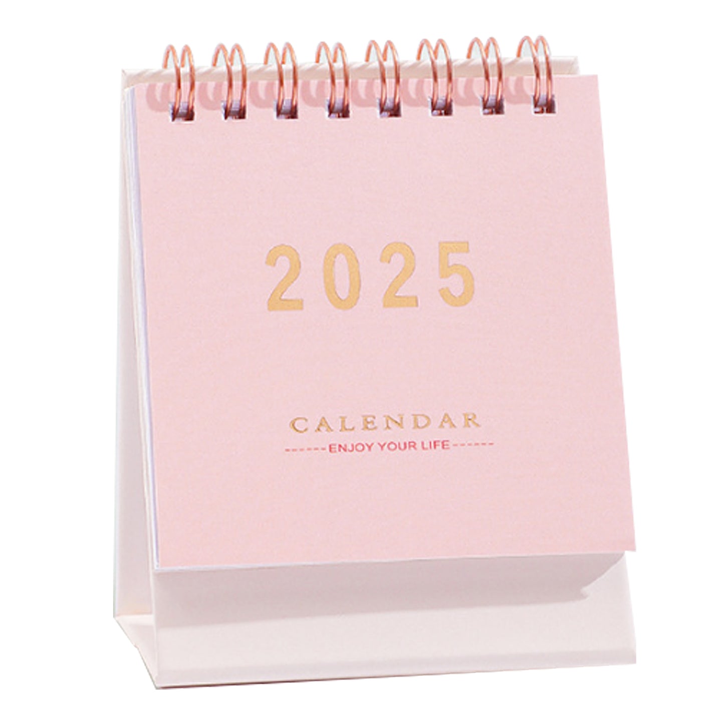 Tyqour 2025 Desk Calendar Small Mini Desk Calendar 2025 Cute Flip Calendar for Desk Calendar September 2024 - December 2025 with Gold Coil Desktop Calendars & Supplies for Home Office School (Pink)