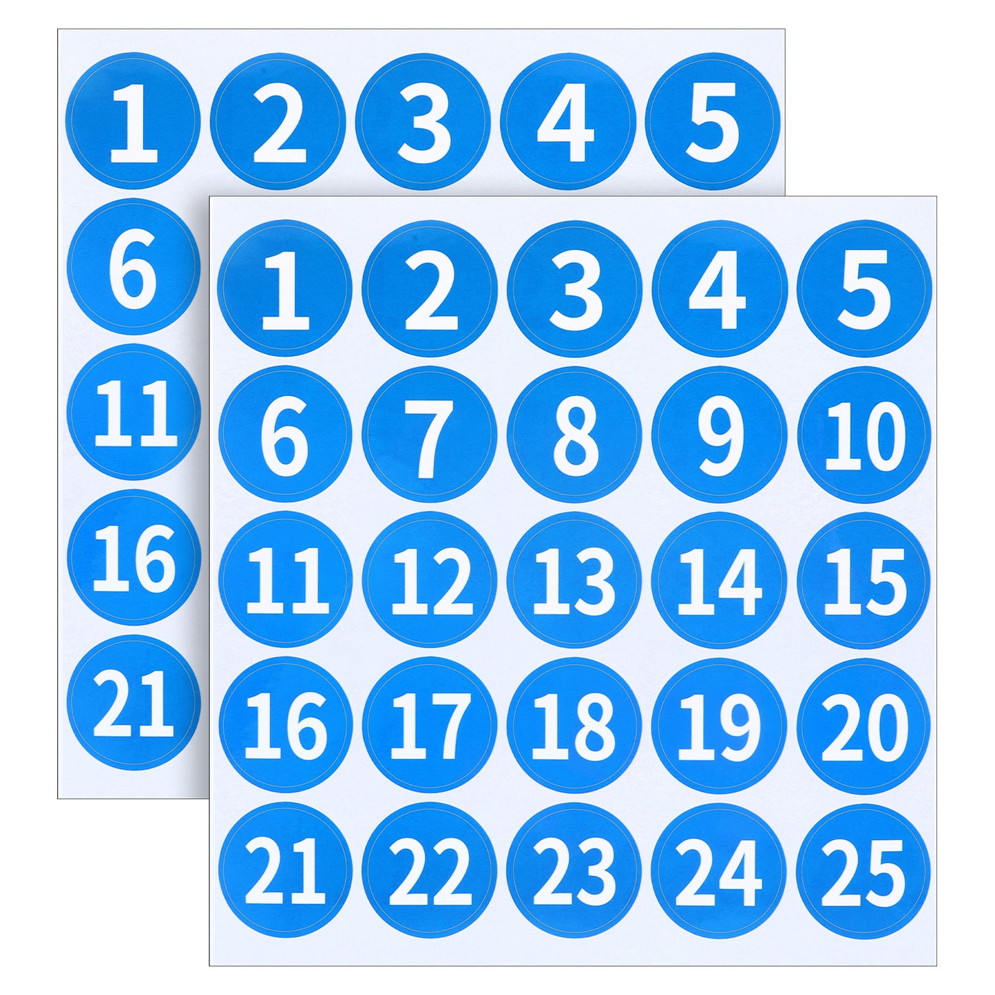 Shimmeroo 2Pcs 1-25 Consecutive Number Stickers 1 inch,Round Number Stickers for Classroom Self-Adhesive Vinyl Numbers Labels for Classroom,Inventory,Organizing,Boxes,Home,Office