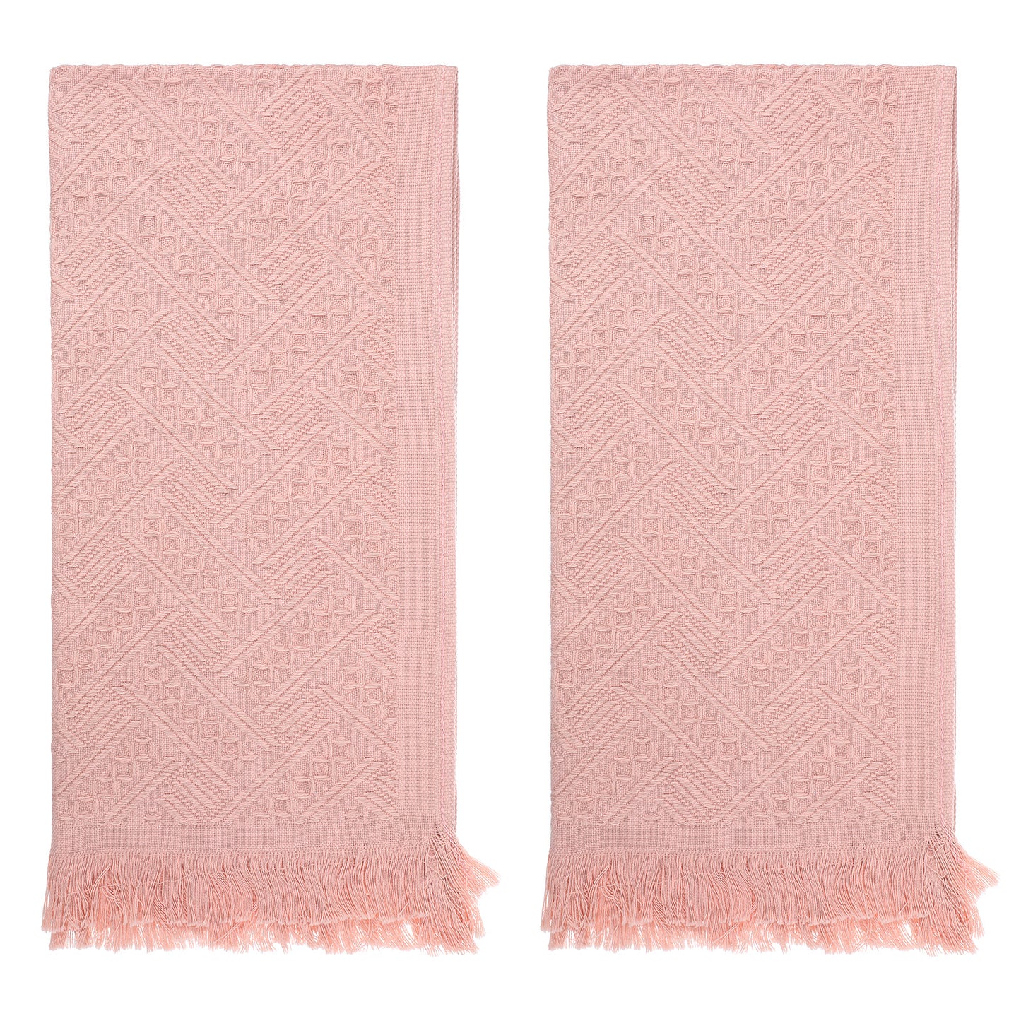 Shimmeroo 2PCS Pink Hand Towels for Bathroom,30×13 Inch Cute Boho Hand Towels Soft Absorbent Face Cloths Soft Feeling Turkish Towel for Bath & Kitchen