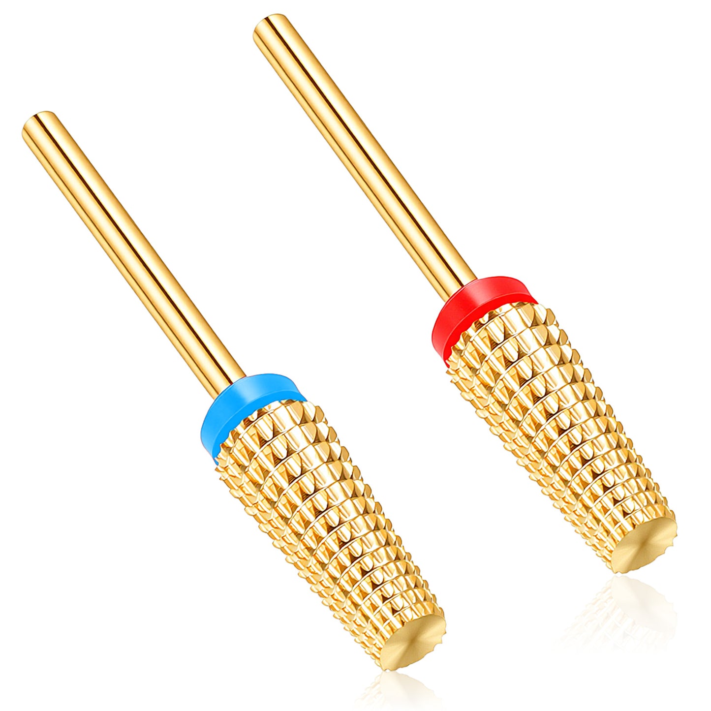 2PCS Carbide Nail Drill Bits, Professional Nail Drill Smooth Round Top Large Barrel, Suitable for Manicure Pedicure Cuticle Fast Remove Acrylic or Hard Gel Gold