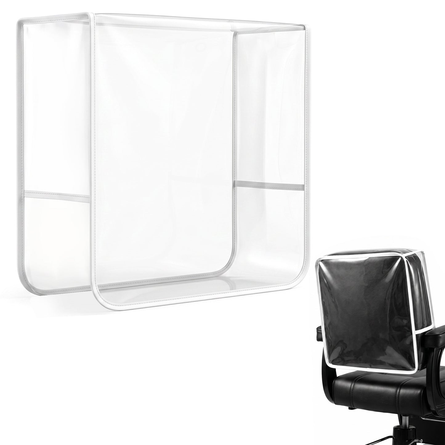 Sorcristy Salon Chair Cover - 20.08"x15.7"x4.7" Clear Chair Covers Clear Square Hairdressing Chairs Back Covers Reinforced Precision Stitched Cover for Fits Most Standard Chairs