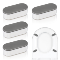 RAHHLIZS 4PCS Universal Toilet Seat Bumpers, Self-Adhesive Bidet Attachments for Toilet, Anti-Slip Toilet Seat Spacers with Durable Adhesive,Black/White, Compatible with Most Toilet Models