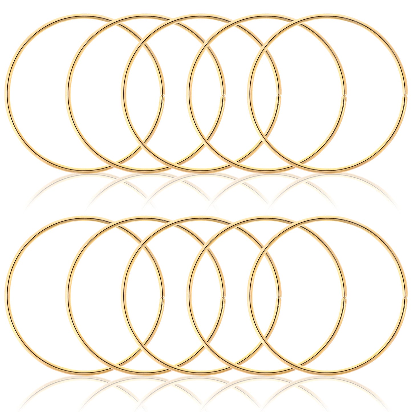 10PCS Macrame Hoops Ring for Dream Catchers, Gold/Silver Macrame Supplies, 2.95 in Dream Catchers Kit, Wreath Hoop Rings for Home Decorations DIY Crafts and Wall Hanging Crafts(Gold)