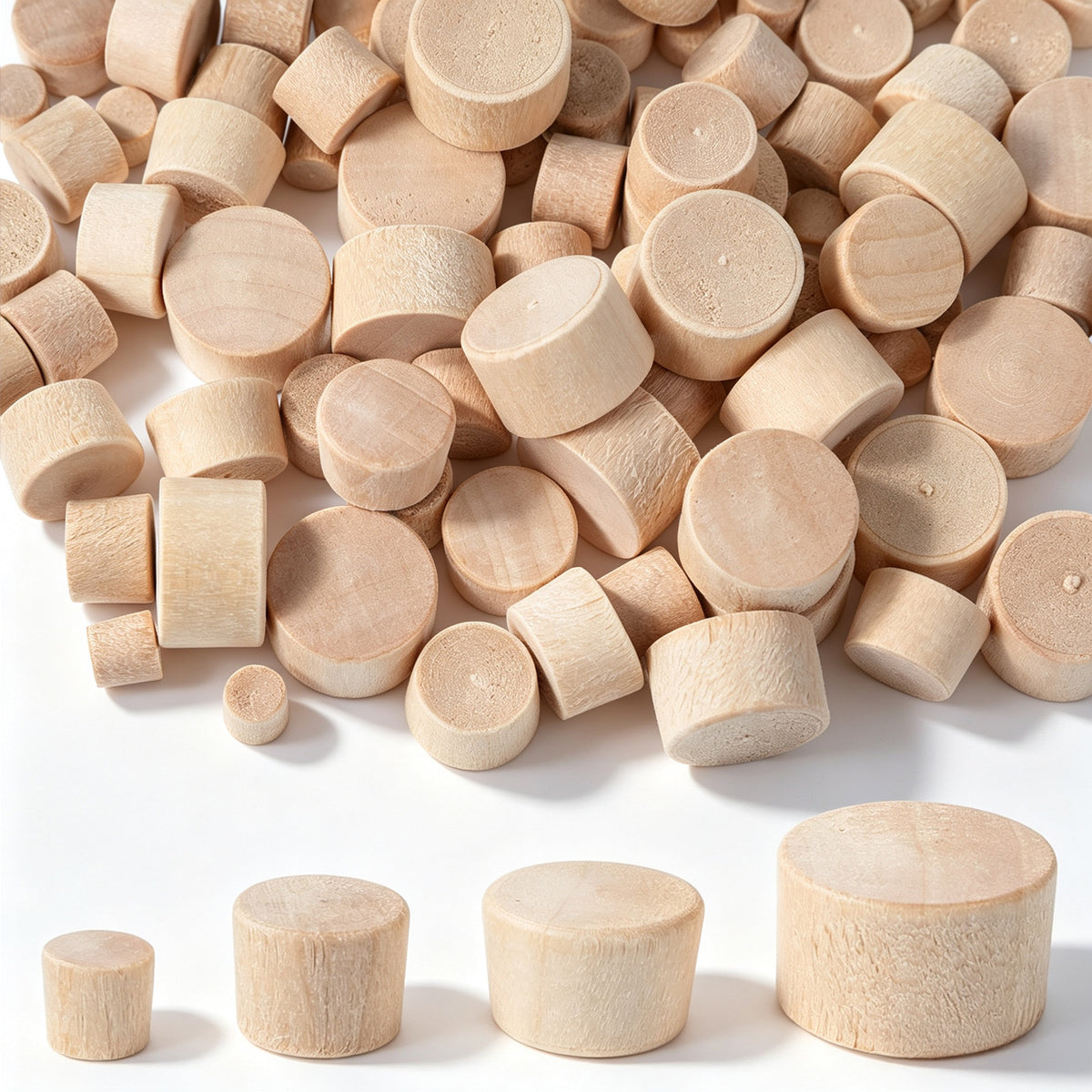 Bnehmb 100 Pieces 4 Sizes Wood Plugs for Screw Holes, Screw Hole Plugs