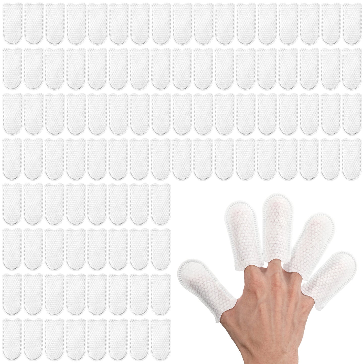 Bnehmb 100 PCS Cotton Finger Cots Dog Ear Wipes Finger Cloth Finger Covers