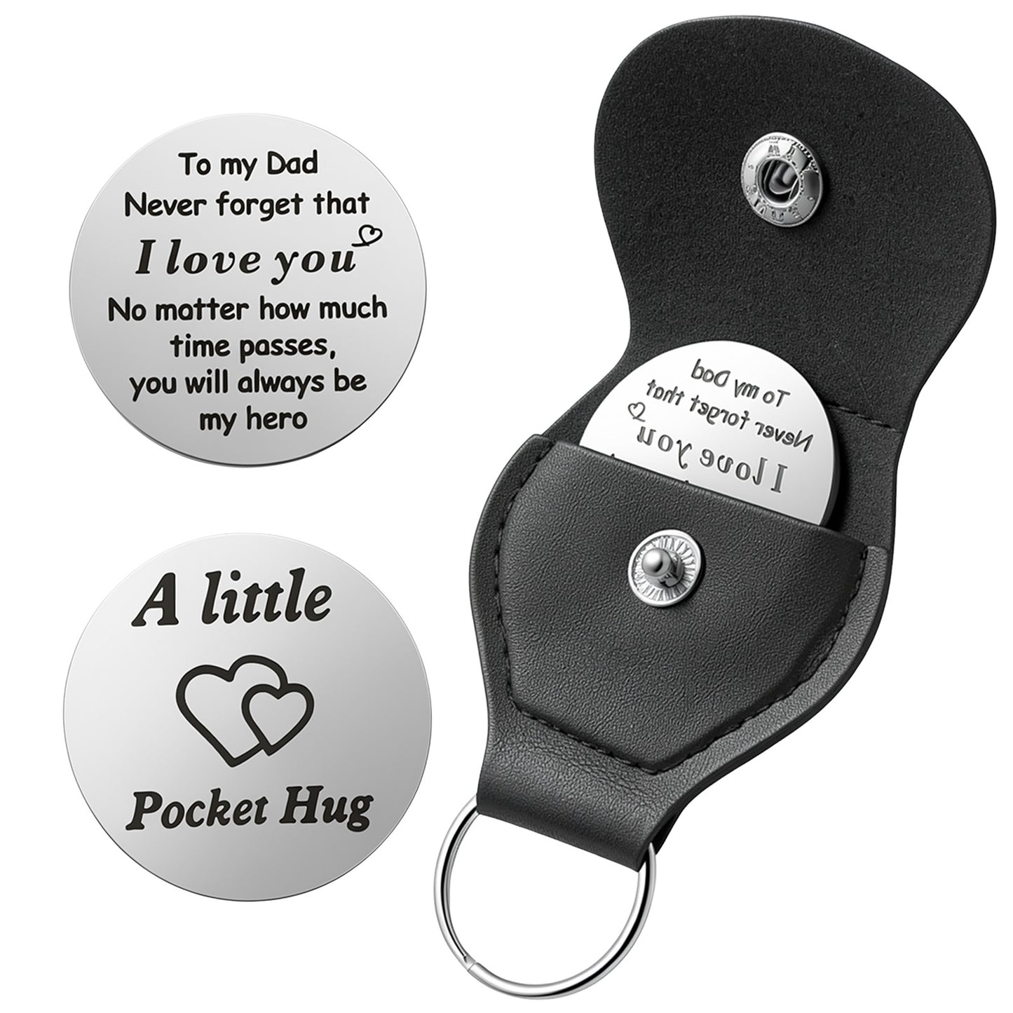 Ouligay Pocket Hug Keyring for Dad Birthday Fathers day