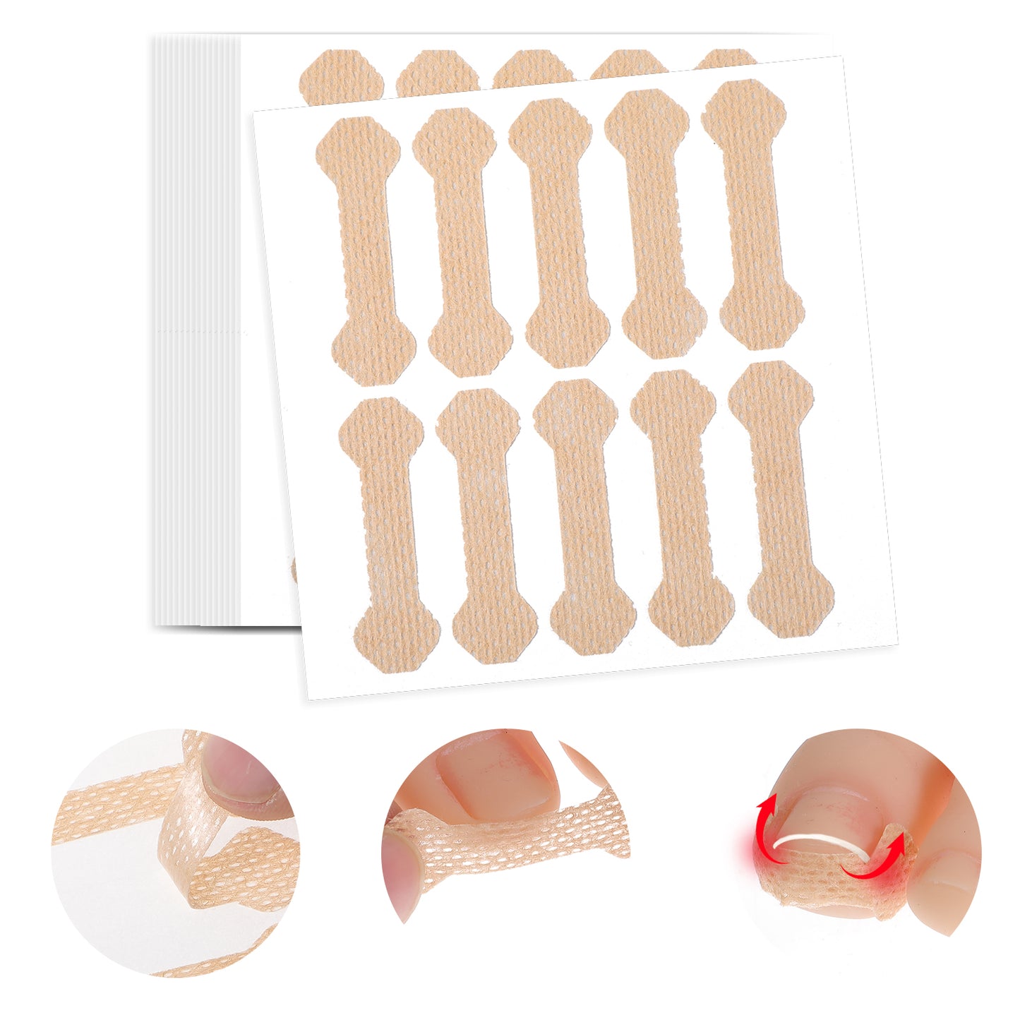 Ymapinc 120 Pcs Toenail Corrector Strips, Breathable Healthy Ingrown Toenail Correction Patches, Treatment Remover Pain Relief for Men Women Child, Pedicure Home Use