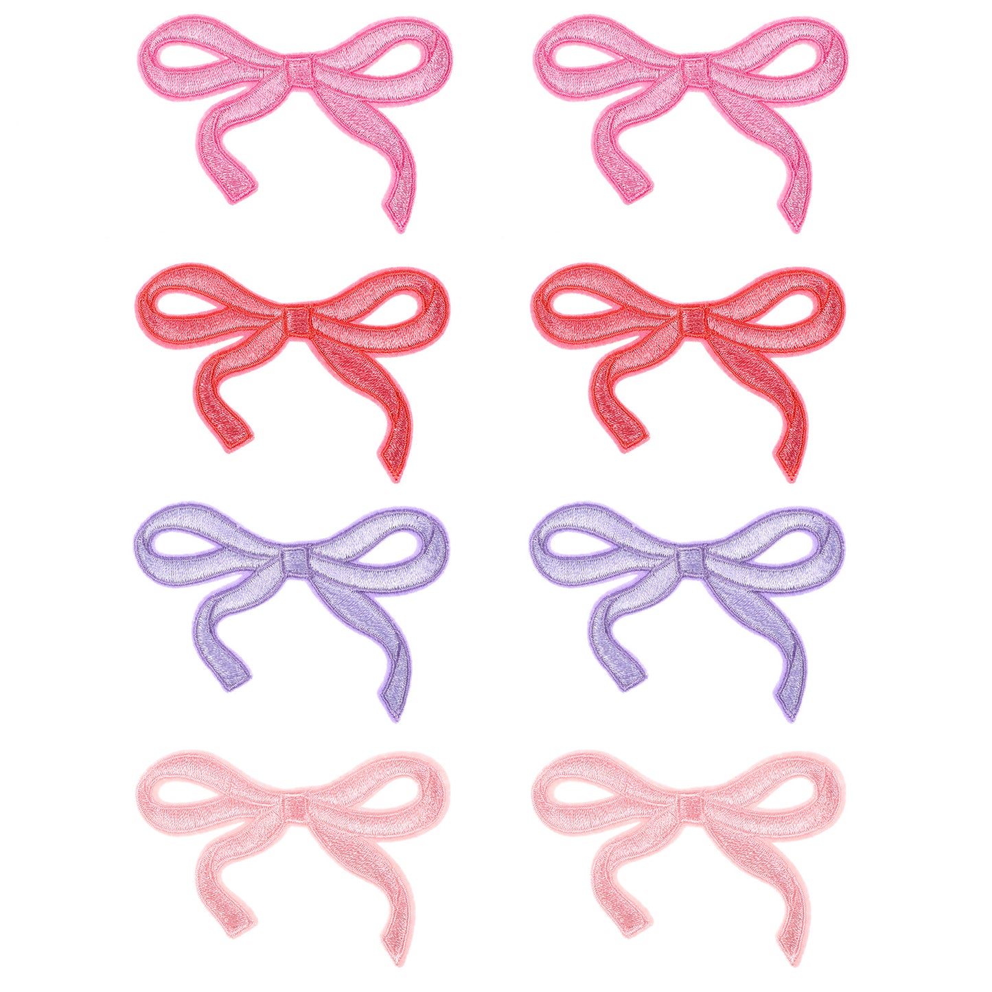 8 Pcs Iron On Bow Patch Embroidery Bow Iron On Patch Cute Iron On Bows Sewing Embroidered Appliques Valentines Wedding Decorative Cute Bow Patch Sticker Embroidered Applique for Hats Bags Jackets