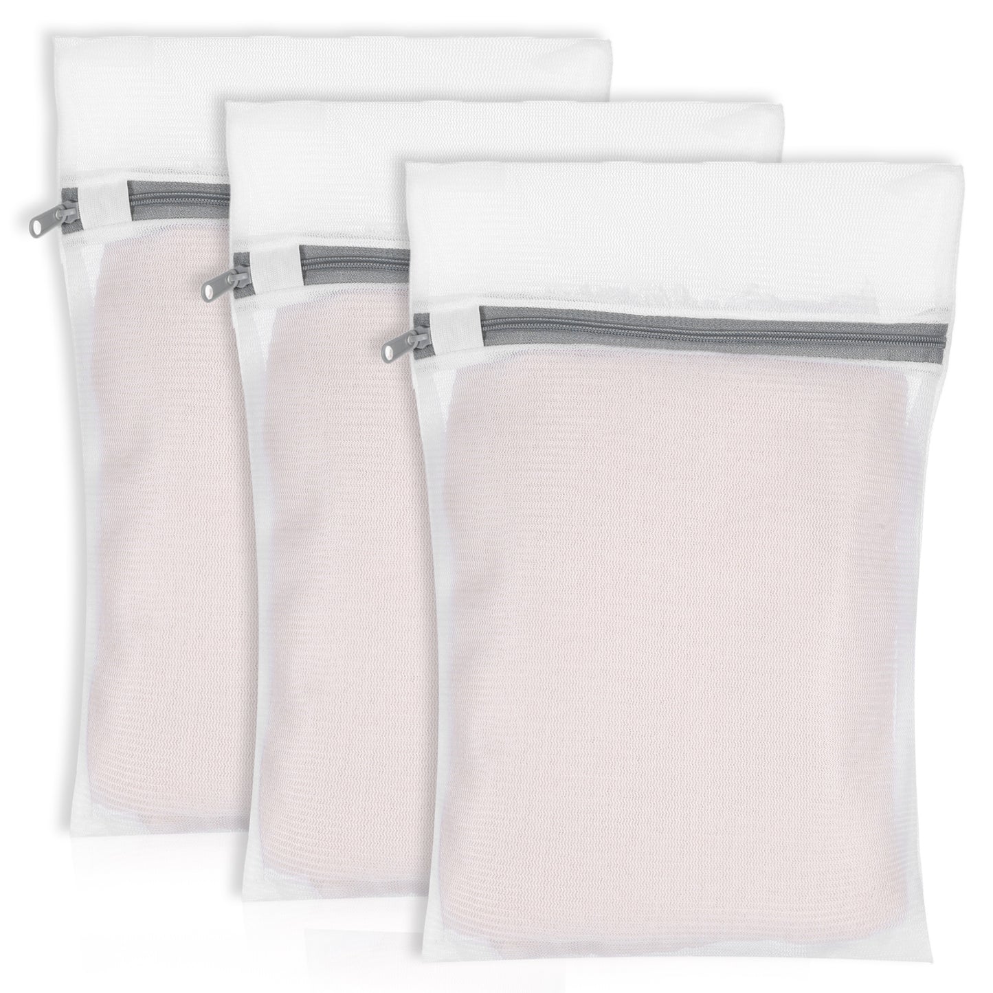 3PCS Durable Mesh Laundry Bags for Delicates 12inx16in, Gentle Lingerie Bags for Washing Delicates, Mesh Wash Bag, Garment Bag for Washing Machine, Bras, Socks, Travel Clothes Dryer Safe Grey