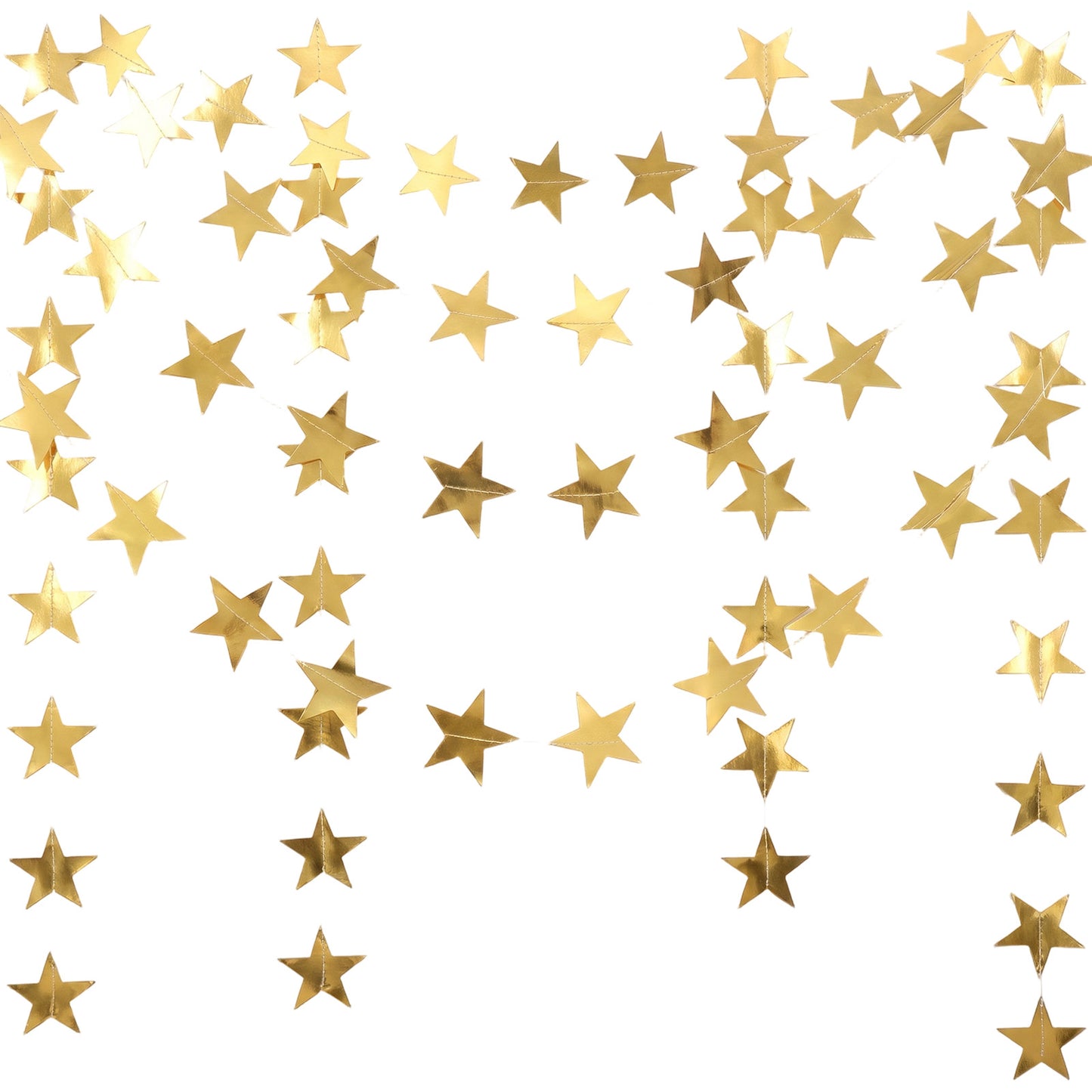 Nogeqi 3Pcs Gold Star Banners 40 Feet Star Streamers Hanging Decorations