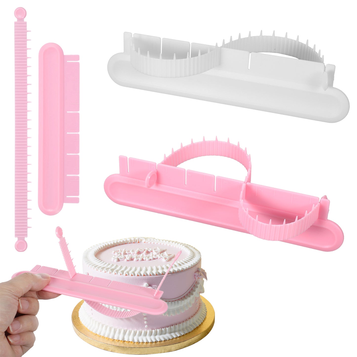 Matwsec 2 Pcs Cake Arch Guide Tool, Adjustable Fondant Cake Arc Ruler