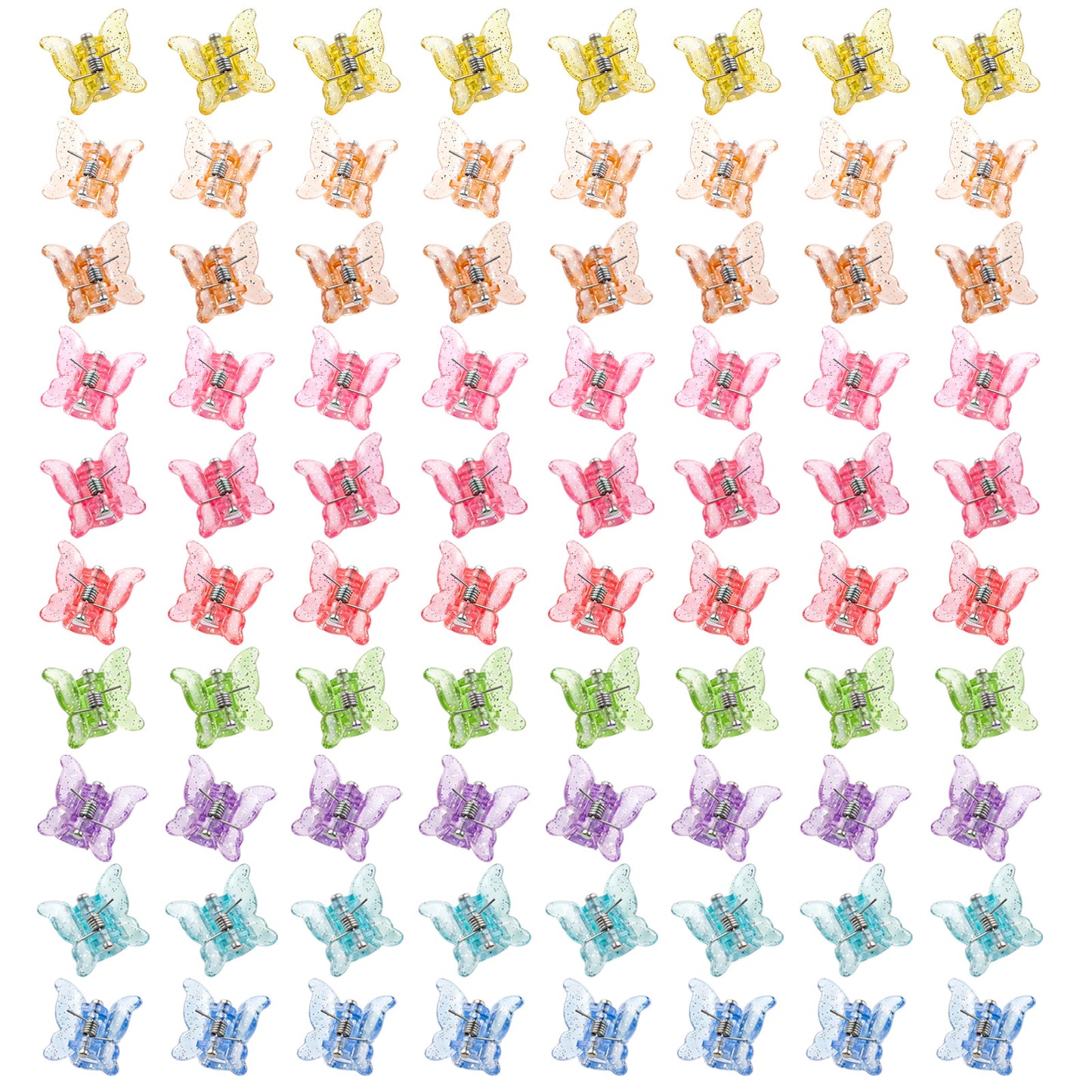 Tyqour 80 PCS Glitter Butterfly Clips Mini Butterfly Hair Clips for Girls
