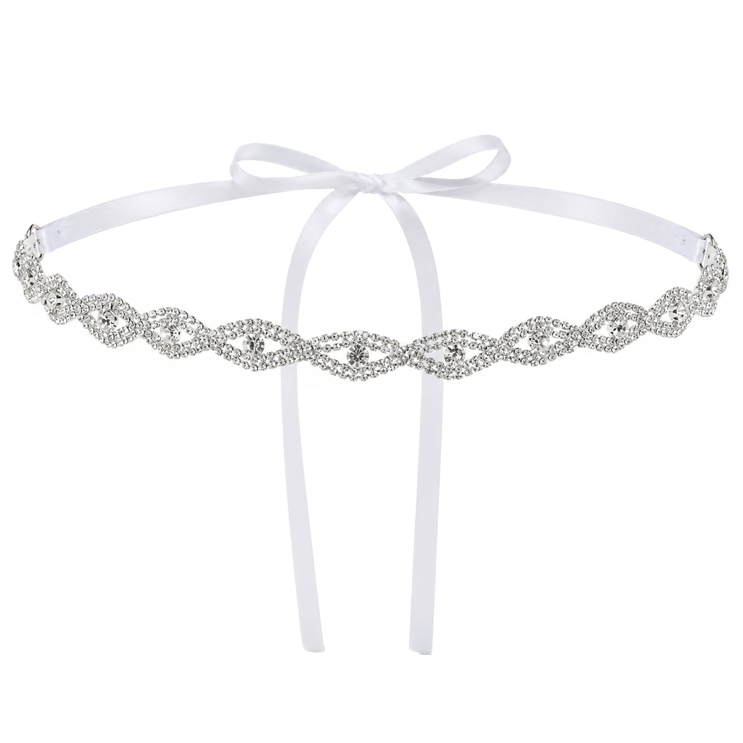 Nogeqi Silver Rhinestone Belt for Women, Bridal Belts for Wedding Dress
