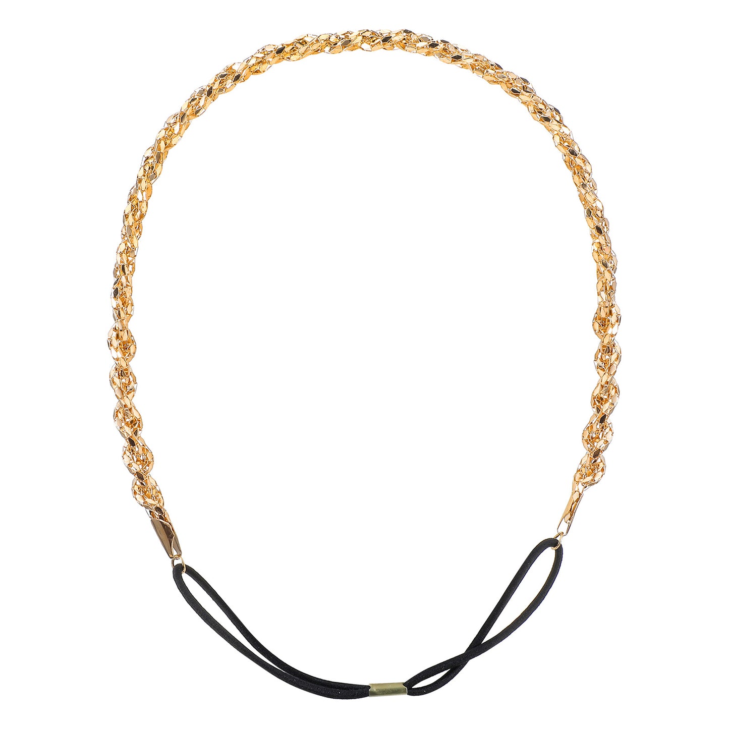 Tyqour Gold Headpiece for Women - Hollow Metal Texture Braided Chain Head Chain Jewelry, Wedding Hair Pieces for Brides, Elegant Bohemian Gold Hair Chain Accessory