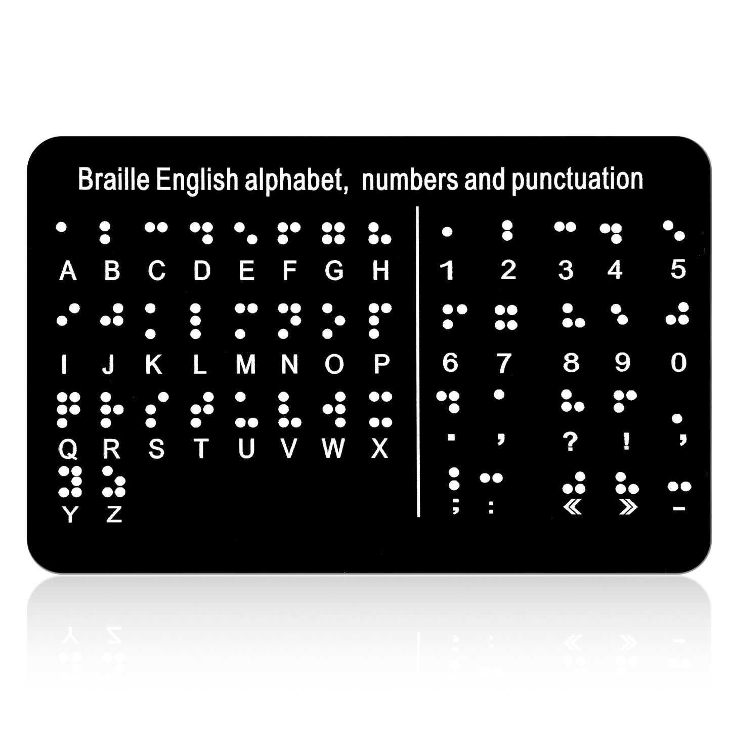 RAHHLIZS Braille Alphabet Number Board with Raised Dots Braille Label Punctuation Number Learning Letter Fingerboard for Blind People Beginners Learn Teaching Aid (8.27'' x 7.48'')