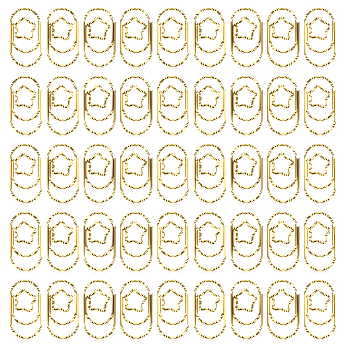 Shimmeroo 200pcs Star Shaped Paperclips, Fancy Decorative Paper Clips Cute Gold Small Tiny Gold Binder Clips for Wedding Invitation & Office