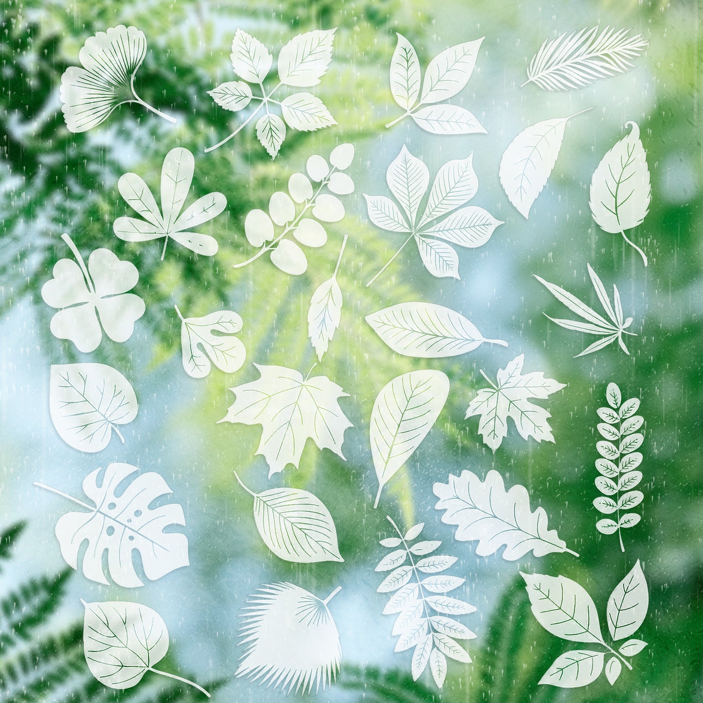 Tyqour 26PCS Leaf Window Decals to Prevent Bird Strikes Anti-Collision Leaf Window Sticker Clings for Bird Window Strike Prevention