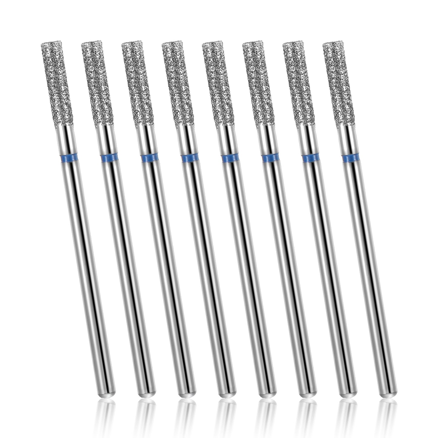 Tyqour 8pcs Professional Nail Drill Bits Set, Silver Cuticle Drill Bits for Nails, 3/32'' Electric Nail Drill Bits for Acrylic Gel Nails, Quick Gel Polish Remover Manicure Pedicure Tools