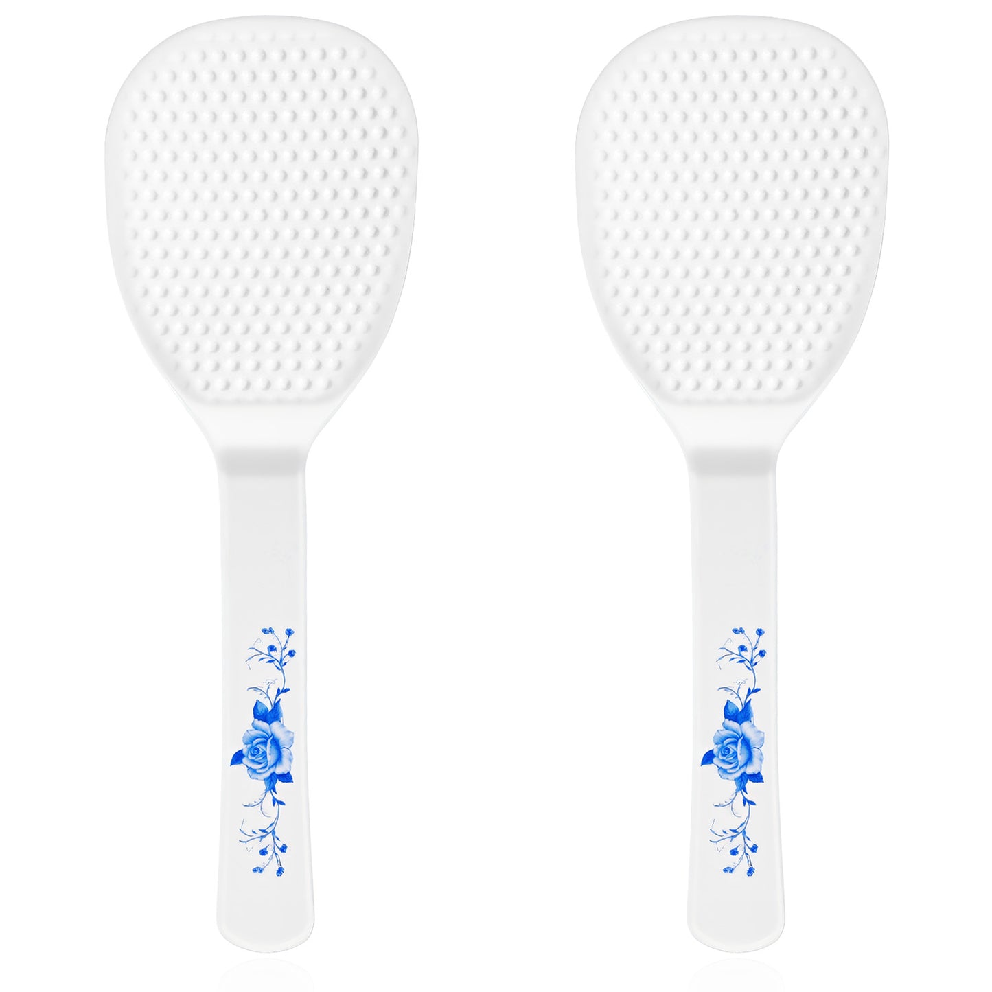 Mabor 2 Pcs Rice Spoon, 8 Inch Plastic Non Stick Rice Paddle, Kitchen Scooper for Cooking, White