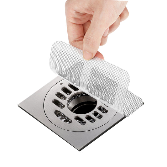 30 Pcs Shower Drain Cover Hair Catcher - Disposable Mesh Stickers for Bathroom, Kitchen, Sink, Bathtub, Laundry, Human and Pet Hair