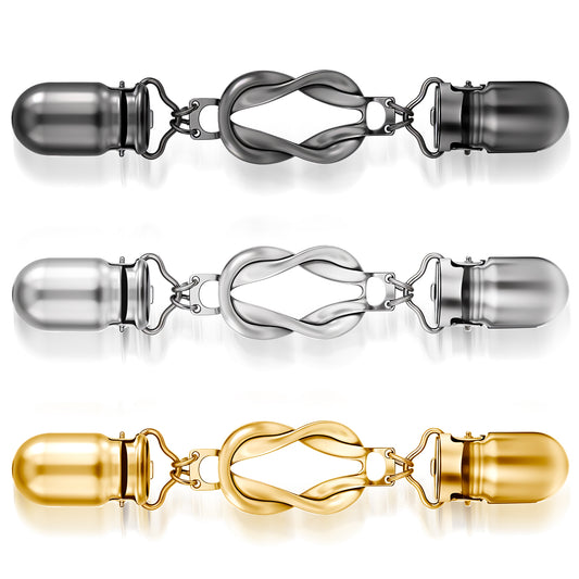 3 Pcs Sweater Clips for Cardigans Waist Cinch Clips Vintage Dress Clip Back Cinches Shawl Cardigan Collar Clip to Tighten Dresses Pant Waist Tightener Women Gold Silver Black Modern Style 4.53 × 0.79'