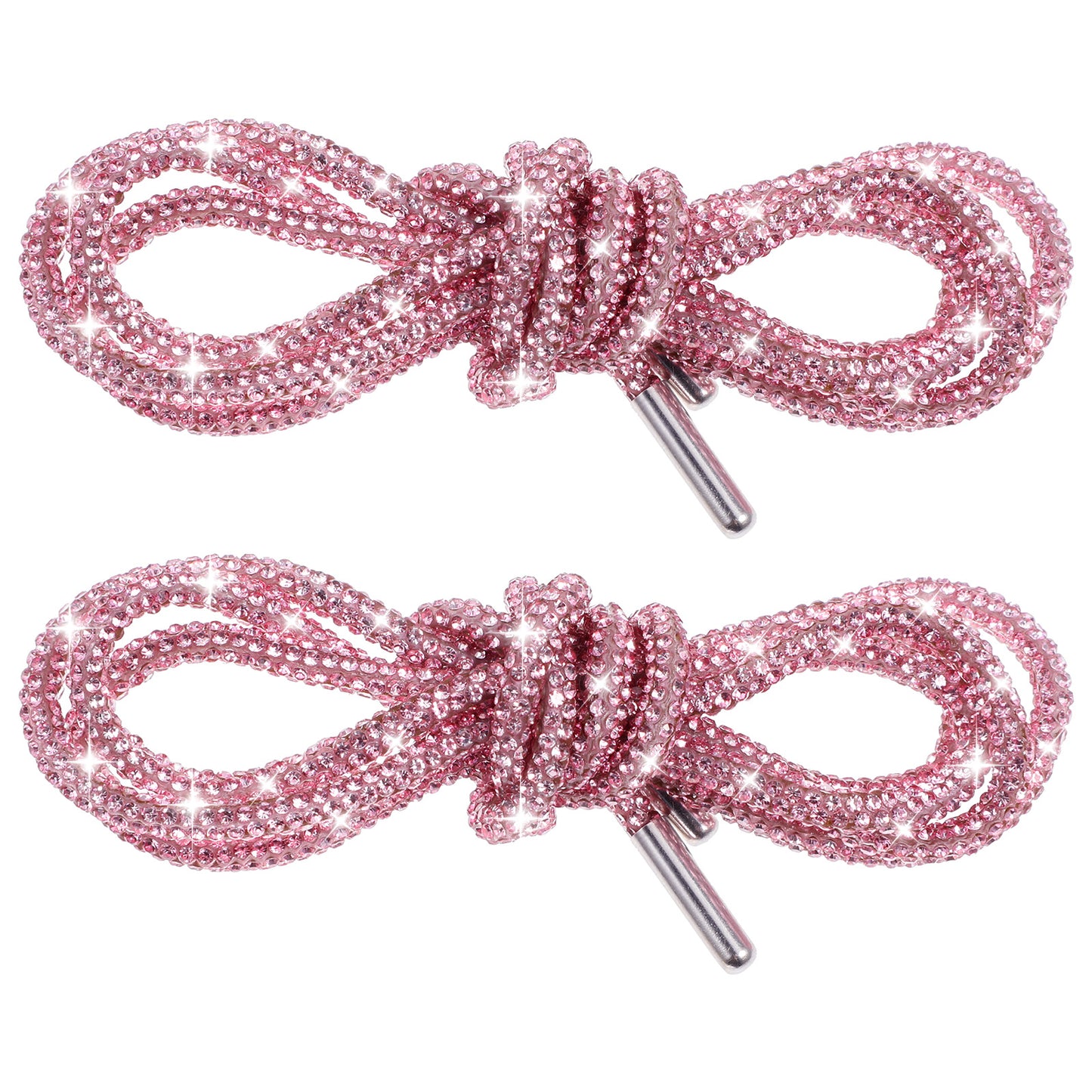 4 Pcs Pink Shoe Laces Rhinestone Shoe Laces Glitter Rope Laces Crystal Glitter Rope Bling Hoodie String Drawstring Cords Replacement Shiny Crystal Drawstring Shoe Laces For Sweatpants Sneakers(pink)