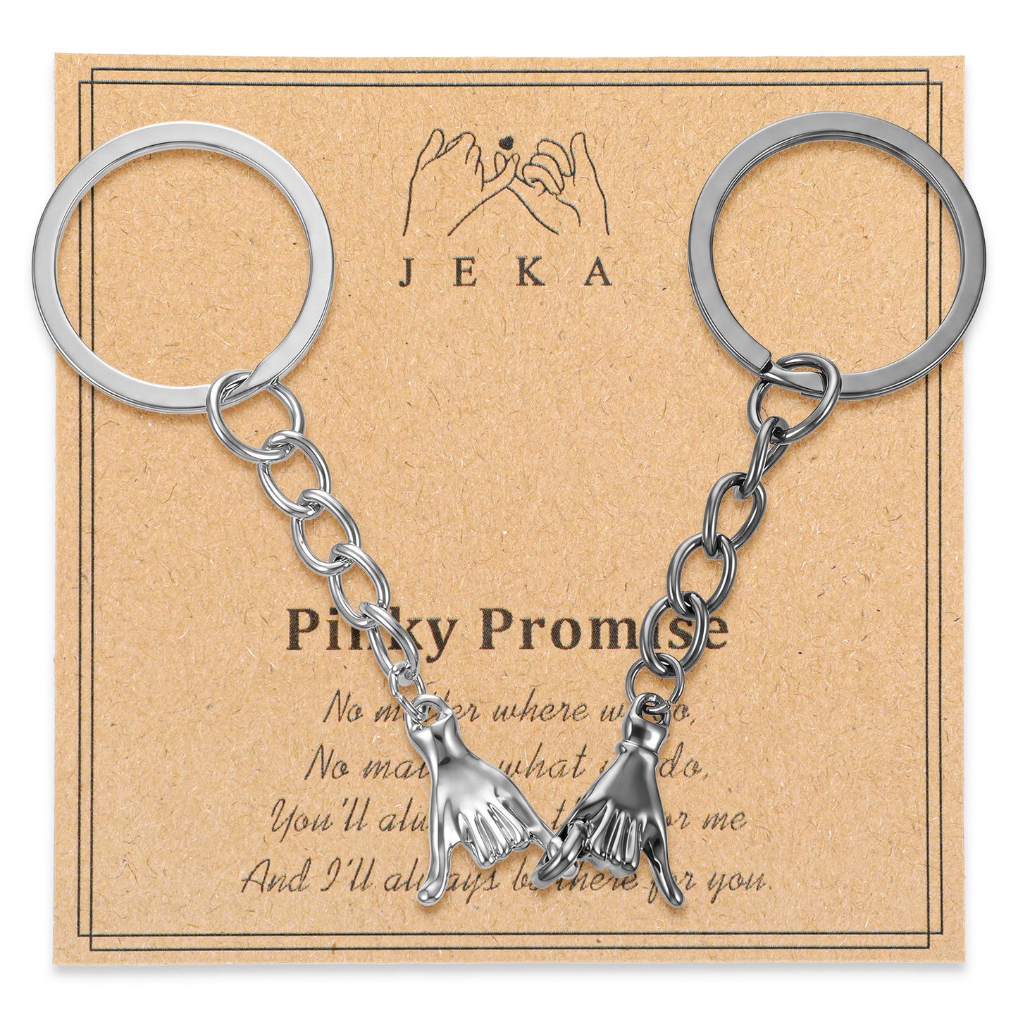 Ouligay 2Pcs Matching Couple Keyring Pinky Promise Keychain Gifts for Boyfriend Girlfriend Best Friend Birthday Gifts for Women Friendship Christmas Valentine's Day Gift for Him Her Husband Wife