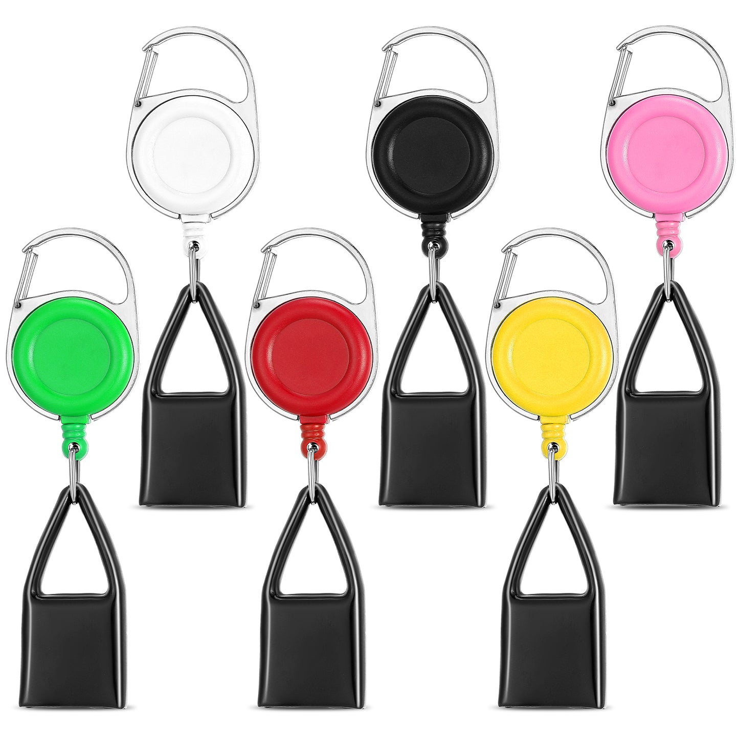 Mabor 6Pcs Lighter Holder Key Chain, Retractable Lighter Leash Cover with Clip Multicolor Classic Single Lighters Straps with Protective Cover