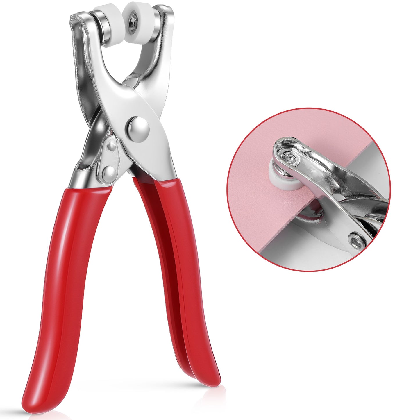 Safety Eye Tool, Auxiliary Tool for Attaching Safety Eyes for Crocheting, Safety Eyes Snapper Tools for Amigurumi Crochet & Stuffed, Animal Eye Making Supplies Tools (Red)