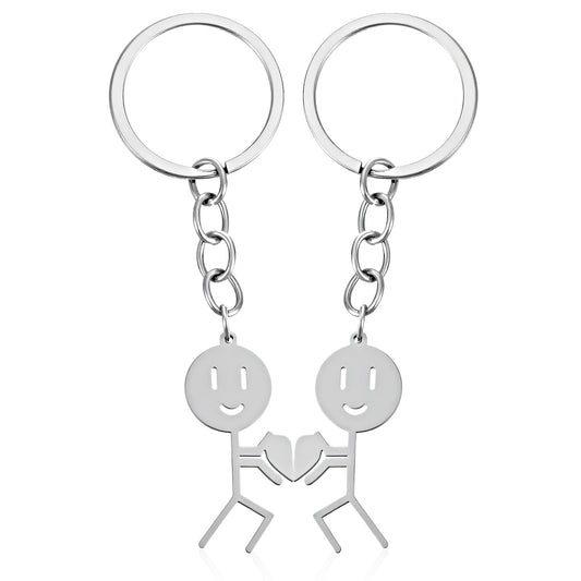 Tyqour 2Pcs Funny Matching Couple Keyring for Women,Long Distance Relationship Gifts for Couples Boyfriend Girlfriend Him Her, Best Friend Graduation Bestfriend Birthday Gifts