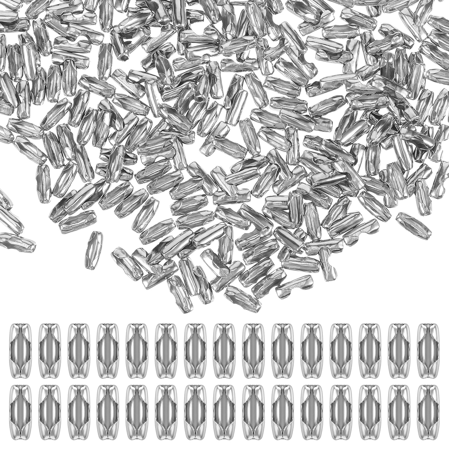 Mabor 300Pcs Ball Chain Connector Clasps, Silver Beaded Ball Chain Clasp