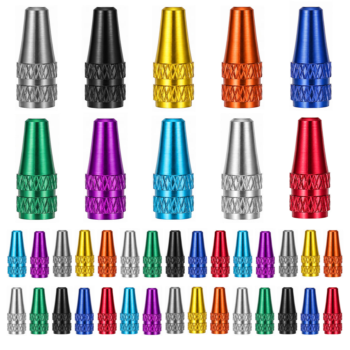 RAHHLIZS 40Pcs Presta Valve Cap Bike Tire Caps Bicycle Valve Stem Caps
